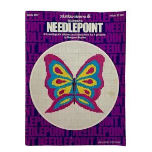 COLUMBIA-MINERVA Vintage Beginners Needlepoint Book #207 1974 32pg Instructions